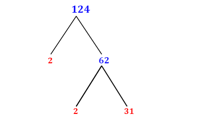Prime Factorization of 124 with a Factor Tree - MathOnDemand.com